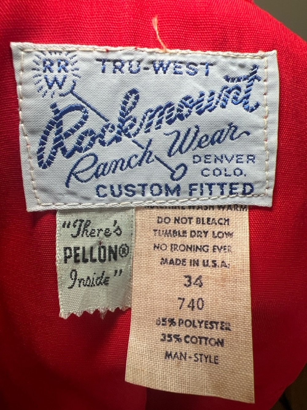 Rockmount Ranch Wear Vintage XS Red Western Snap Pearl Button Shirt Men’s  USA